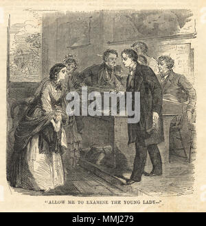 . Englisch: File name: 10 09 000172 erlauben Sie mir die junge Dame zu prüfen. 18. Februar 1860. "Lassen Sie mich die junge Dame untersuchen -" (Boston Public Library) Stockfoto