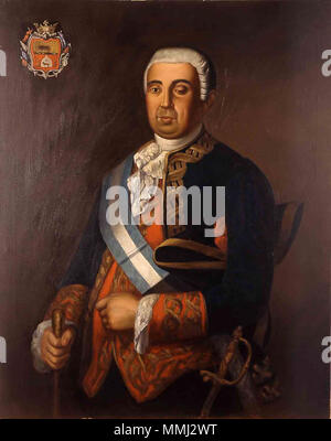 . Español: Retrato del Marino y aristócrata español Francisco de Borja y Poyo (1733-1808), Que fue capitan General de la Real Armada Española y II Marqués de Camachos (en el Reino de Las Dos Sicilias). Francisco de Borja y Poyo. 18. Francisco de Borja y Poyo Stockfoto