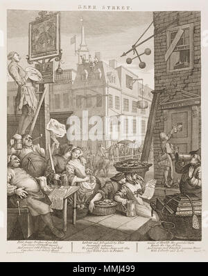 . Englisch: William Hogarth's Bier Straße Español: "Bier Straße", Obra del artista William Hogarth. . 1751. William Hogarth (1697 - 1764) Beschreibung der britische Maler und Graveur Geburtsdatum / Tod 10 November 1697 25 Oktober 1764 Ort der Geburt / Todes London London Standort London, Chiswick Authority control: Q 171344 VIAF: 17268409 ISNI: 0000 0001 2099 3749 ULAN: 500004242 80126106 LCCN: n NLA: 35201047 WorldCat Bier Straße - Calle de la cerveza Stockfoto