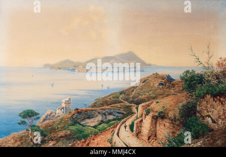 . Blick auf Capri. Gouache, 63 x 98 cm. durch 1923. Ascan Lutteroth (1842-1923) 59 Ascan Lutteroth Blick auf Capri Stockfoto