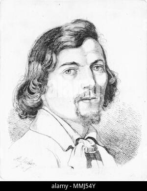 . Englisch: August Karl Julius Hartwig (1823-1913) ätzen Platte: 16,3 8,9 cm ca 1847-1850 August Karl Julius Hartwig (1823-1913) 63. August Karl Julius Hartwig (1823-1913) von August Lieber (1828-1850) Stockfoto