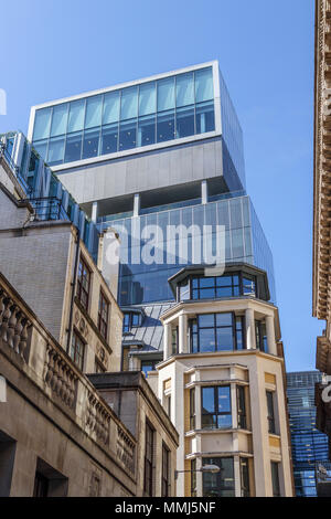 Neue Hof, St. Swithin's Lane, dem Hauptsitz der Banker NM Rothschild und Büros der Britischen arabischen Commercial Bank (BACB), Mansion House, London EC 4 Stockfoto