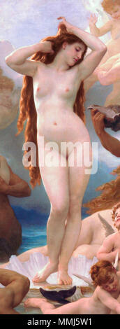 . Englisch: Detail: von der Geburt der Venus von William-Adolphe Bouguereau Öl auf Leinwand Abmessungen: 300 cm x 218 cm (120 in x 86 in) Ort: Musée d'Orsay, Paris die Geburt der Venus. 1879. Detail von der Geburt der Venus von William-Adolphe Bouguereau (1879) Stockfoto