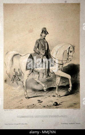 . Deutsch: Alfred I. zu Windisch-Grätz (1787-1862), k. k. Feldmarschall. Lithographie von Eduard Kaiser. . Ca. 1845. Eduard Kaiser (1820-1895) Alfred Windisch-Graetz Litho Stockfoto