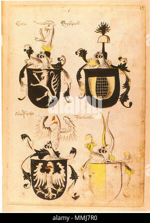 . Ingeram-Codex der ehemaligen Bibliothek Cotta Gally Sypeck Adelshuser Zeylacher. 1459. Hans Ingeram und ein sogenanntes Exempla-master Ingeram Codex 022 Stockfoto