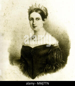 . Englisch: Maria Antonia der beiden Sizilien (1814-1898), Royal Princess der beiden Sizilien, Großherzogin von Toskana, Gemahlin von Leopold II., Großherzog von Toskana. Italiano: Maria Antonia di Borbone-Due Sicilie (1814-1898), principessa reale Del Regno Delle Due Sicilie, granduchessa di Toscana, Moglie di Leopold II. d'Asburgo-Lorena, granduca di Toscana. English: Maria Antonietta von Bourbon-Sizilien (1814-1898), königliche Prinzessin von Neapel-Sizilien, grossherzogin von Toskana, Frau von Großherzog Leopold II. von Österreich-Toskana. Magyar: Mária Antónia-nápoly szicíliai hercegn királyi Stockfoto