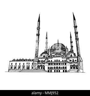 Handskizze stil Hagia Sophia auf weißem Hintergrund. Vector Illustration. Stock Vektor