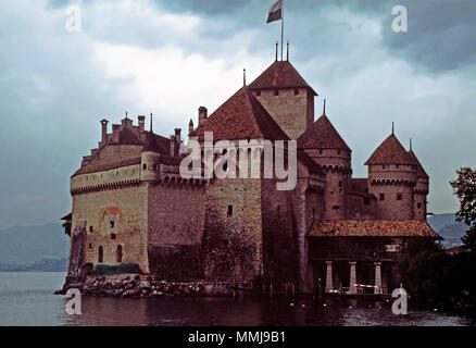 Schloss Chillon am Genfer See, Schweiz Stockfoto