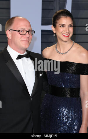 Vanity Fair Oscars Partei 2018 wurde im Wallis Annenberg Center für Darstellende Künste in Beverly Hills, Kalifornien mit: Max Petersen, Radhika Jones, Editor-in-Chief von Vanity Fair Wo: Los Angeles, Kalifornien, Vereinigte Staaten, wenn: 05 Mar 2018 Credit: Sheri Determan/WENN.com Stockfoto