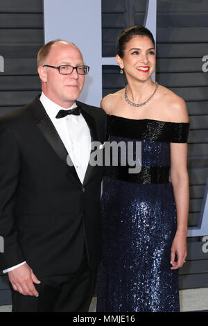 Vanity Fair Oscars Partei 2018 wurde im Wallis Annenberg Center für Darstellende Künste in Beverly Hills, Kalifornien mit: Max Petersen, Radhika Jones, Editor-in-Chief von Vanity Fair Wo: Los Angeles, Kalifornien, Vereinigte Staaten, wenn: 05 Mar 2018 Credit: Sheri Determan/WENN.com Stockfoto