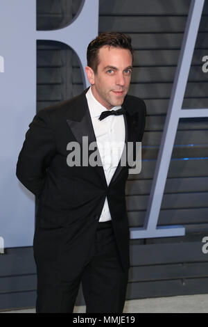 Vanity Fair Oscars Partei 2018 wurde im Wallis Annenberg Center für Darstellende Künste in Beverly Hills, Kalifornien mit: B.J. Novak Wo: Los Angeles, Kalifornien, Vereinigte Staaten, wenn: 05 Mar 2018 Credit: Sheri Determan/WENN.com Stockfoto