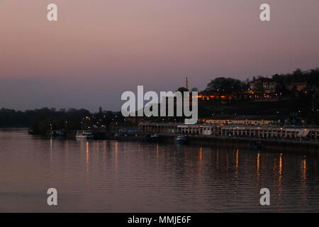 Eine Übersicht über die Festung Kalemegdan, das alte Teil von Belgrad. Stockfoto