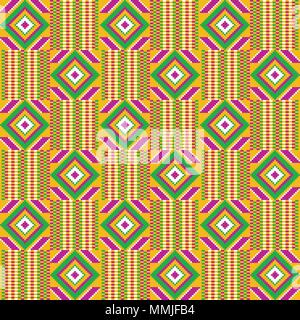 Ghana kente Gewebe. Afrikanische drucken. Tribal vektor Muster. Stock Vektor