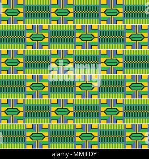 Ethnische nahtlose Muster. Tuch Kente. Traditionelle Ornament von Ghana. Stock Vektor