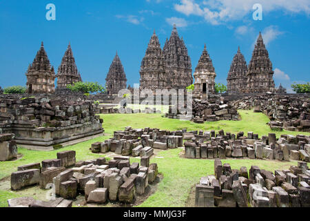 Sechs wichtigsten Tempeln des 9. Jahrhunderts Prambanan komplex Central Java Indonesien Stockfoto