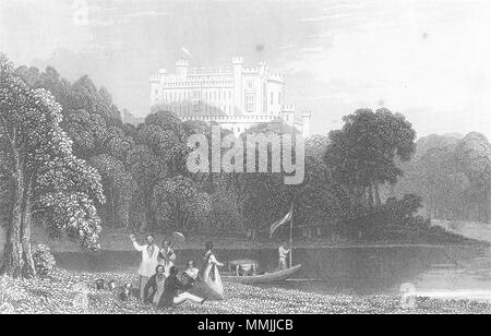 LEICS. Schloss Belvoir, Leicestershire. DUGDALE c 1840 alte antike Bild drucken Stockfoto