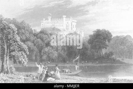 LEICS. Schloss Belvoir, Leicestershire. DUGDALE c 1840 alte antike Bild drucken Stockfoto