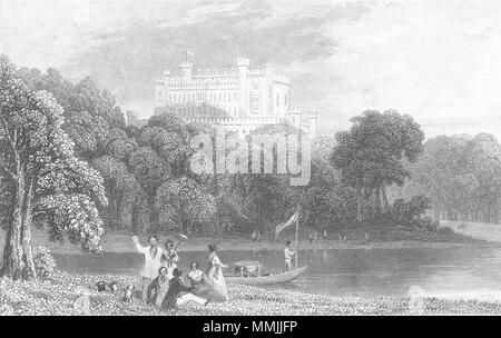 LEICS. Schloss Belvoir, Leicestershire. DUGDALE c 1840 alte antike Bild drucken Stockfoto