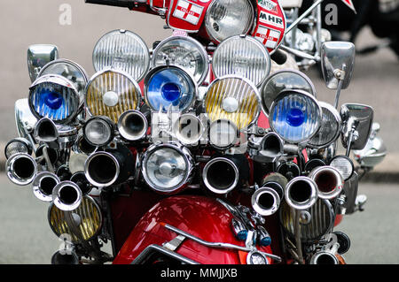 Southend, England - 17. April 2017: Hoch modded Motorroller auf der jährlichen shakedown Ereignis, Southend, England. Stockfoto