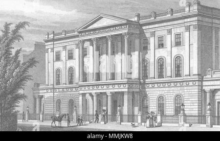 LONDON. Inst, Finsbury Circus 1827 alte antike vintage Bild drucken Stockfoto