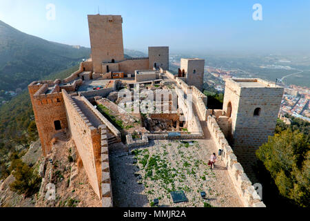 Schloss von Santa Catalina/Saint Catalina Burg/Castillo de Santa Catalina, Cerro de Santa Catalina Hill, Jaén, Andalusien, Spanien Stockfoto