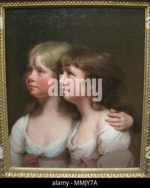 Portrait von Sarah und Ann Haden. 1795. Portrait von Sarah und Ann Haden, 1795, von Joseph Wright von Derby (1734-1797) - IMG 7293 Stockfoto