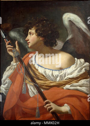 . Italiano: Angelo con la Lancia della Passione. zwischen 1615 und 1625. Simon Vouet - Napoli, Galleria Nazionale di Capodimonte Angelo con la Lancia della Passione - vouet Stockfoto