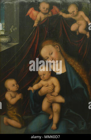 Lucas Cranach d. Ä. - Maria, mit dem Art und dem Johannesknaben (Aschaffenburg) Stockfoto