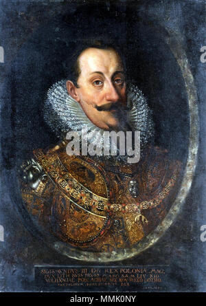 Portrait von Sigismund III Vasa in der Hälfte Rüstung.. ca. 1610. Sigismund III. Stockfoto