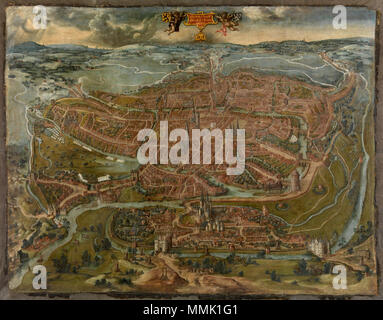 . Englisch: Gent, Panorama von 1534, hohe Auflösung. 15. September 2010. ?, 1534 Mitarbeiter 1534 GENT STAM Stockfoto