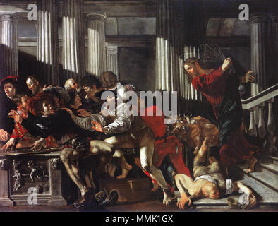 Cecco del Caravaggio Expulsión de Los Mercaderes del Templo 1610 Staatlichen Museen Berlin Stockfoto