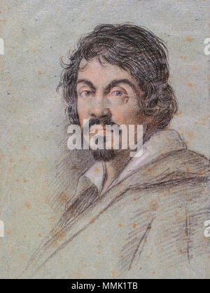 . Ein Porträt des italienischen Malers Michelangelo Merisi da Caravaggio. ca. 1621. Bild-Ottavio Leoni, Caravaggio Stockfoto