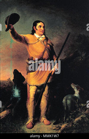 . Portrait von David Crockett, von John Gadsby Chapman, Öl auf Leinwand [n. d.]. . Datum unbekannt. Davy Crockett von John Gadsby Chapman Stockfoto