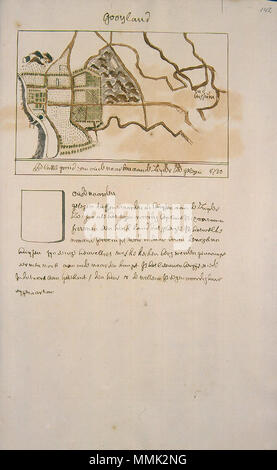 . Deutsch: Beschreibung de Afbeelding der Steden, Dörpen, Gehugten Adelijke en andere Gebouwen in Westfriesland, Waterland, Kennermerland, en Aankleve Van Dien, DUS-beschreven en bij een Versamelt, Mitsgaders, in Alphabetise Ordre Geschikt Tür Andries Schoemaker Atlas Schoemaker: Noord-Holland, Het Gooi. zwischen 1710 und 1735. Atlas Schoemaker - WESTFRIESLAND - DEEL 2-364 - Noord-Holland, Het Gooi Stockfoto