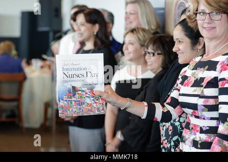 New York, USA. 11. Mai 2018. Zweiten jährlichen Internationalen Krankenschwestern Tag Seminar- und Auszeichnungen heute auf das UN-Hauptquartier in New York City. International Nurses Day ist ein Internationaler Tag gefeiert um die Welt am 12. Mai jedes Jahres die Beiträge Krankenschwestern für die Gesellschaft leisten zu markieren. Foto: Luiz Rampelotto/EuropaNewswire | Verwendung der weltweiten Kredit: dpa Picture alliance/Alamy leben Nachrichten Stockfoto