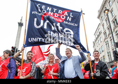 Generalsekretär der Vereinigung der Europäischen Union Len McClusky an der TUC Rallye Stockfoto