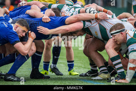 London, Großbritannien. 12. Mai 2018. Ealing Trailfinders v Leinster in der Endrunde der B& I Cup auf Schloss Bar, Vallis, West Ealing, London, England, am 12. Mai 2018 Endstand 22-07 Credit: Lissy Tomlinson/Alamy leben Nachrichten Stockfoto