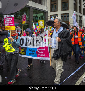 12. Mai 2018. London, Großbritannien. TUC Rallye 'New Deal' für die Arbeiter verlangen, und bessere öffentliche Dienstleistungen. Tausende Demonstranten marschierten von Damm am Hyde Park, fordert höhere Mindestlöhne, ein Ende der 0-Stunden Verträge und die Aufstockung der Finanzmittel für wichtige öffentliche Dienstleistungen. Stockfoto