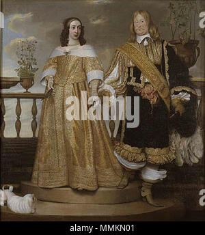 Magnus Gabriel de la Gardie med makan Maria Eufrosyne, målning av Hendrik Münnichhoven från 1653 Stockfoto