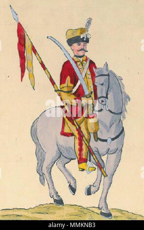 18 75. Na koniu Ułan z Wojsk Nadwornych Koronnych Stockfoto