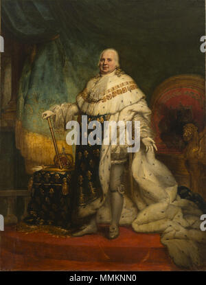Guérin - Louis XVIII von Frankreich im Coronation Roben Stockfoto