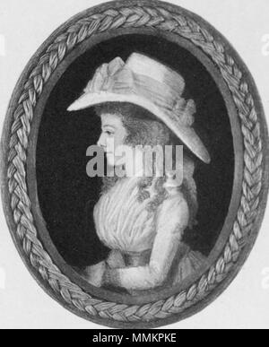 Portrait von Maria Edgeworth (1768-1849). ca. 1790 (sie trägt den frühen 1790s'pouter Taube"-Stil). Maria Edgeworth von Adam Buck c 1790 Stockfoto