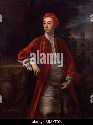 . Englisch: Porträt von Richard Boyle, 3rd Earl of Burlington (1694-1753) von Jonathan Richardson, Öl auf Leinwand, ca. 1717-1719 3 rdEarlOfBurlingtonPortrait Stockfoto