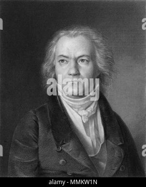 . Porträt von Ludwig van Beethoven von Lazarus Gottlieb Sichling, nachdem Ferdinand Georg Waldm werde er, Gravieren, (1823) Beethoven-Sichling Stockfoto