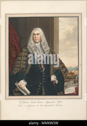 Zu Thomas Athow, nachdem John steigt, nach Sir Joshua Reynolds, Aquarell, Anfang des 19. Jahrhunderts Aquarell Zeichnung von Sir John Cust, 3 Baronet von Thomas Athow nach Watson und Reynolds zugeschrieben Stockfoto
