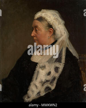 . English: Queen Victoria (1819-1901), Carl Rudolph Sohn, 1883 Englisch: Queen Victoria (1819-1901) Schöpfer: Carl Rudolph Sohn (1845-1908) (Künstler) Erstellungsdatum: Signiert und datiert 1883 Materialien und Techniken: Öl auf Leinwand Abmessungen: 72,3 x 60,9 cm Provenienz: für Königin Victoria Beschreibung gemalt: Carl Rudolph war der Sohn von Carl Ferdinand Sohn (1805-1867); der Vater war Königin Victoria durch sein Porträt der Königin von Hannover (RCIN 405078) bekannt; der Sohn wurde von den Mitgliedern der königlichen Familie 1882-6 beschäftigt. Dieses Portrait von Königin Victoria war auf einem Foto, das noch in der t Stockfoto