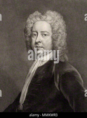 . HOWARD, HUGH (1675-1737), Porträt - Maler und Sammler von Werken der Kunst, in Dublin geboren 7. Februar 1675, war der älteste Sohn von Dr. Ralph Howard von Johannes Faber Jr, nachdem Michael Dahl, Mezzotint, 1737 (1723) Hugh Howard Künstler Stockfoto