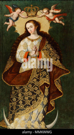 Unbefleckte Empfängnis. Ende des 17. Jahrhunderts. Unbefleckte Empfängnis Cuzco Schule NOMA Stockfoto