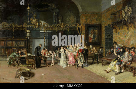 Fortuny - La Vicaría (Museo Nacional de Arte de Cataluña, 1870. Óleo sobre Tabla, 60 x 93,5 cm) Stockfoto