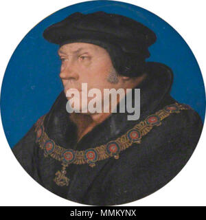 NPG 6311; Thomas Cromwell, Graf von Essex Portrait von Thomas Cromwell, tragen das Strumpfband der Schaltmuffe (C) 1485-1540. ca. 1537. Thomas Cromwell, miniaturbildnis tragen Strumpfband Kragen, nachdem Hans Holbein der Jüngere Stockfoto